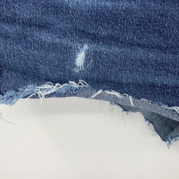 Levis 501 cut-off denim jean shorts distressed button fly raw hem fray women 29 - Picture 3 of 5